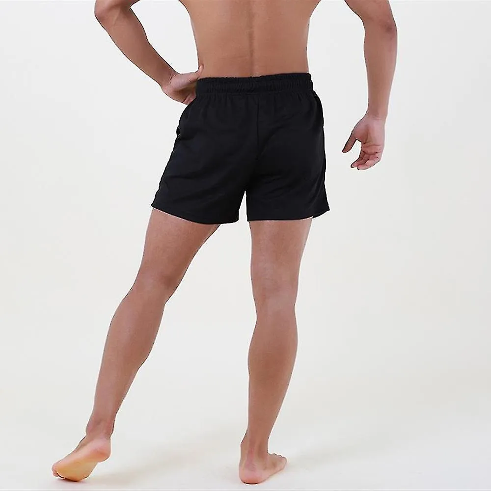 Men's Plain Quick Dry Activewear Workout Running Shorts With Pockets Short Pants Black