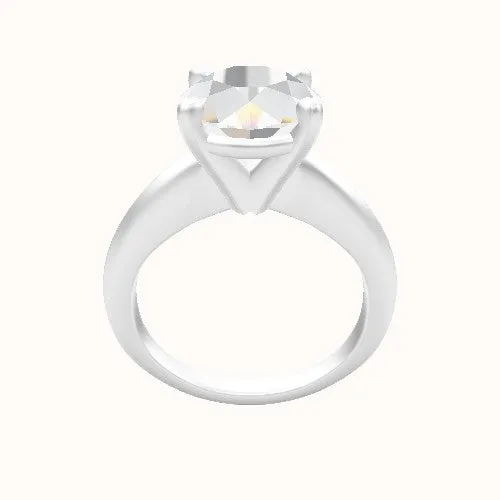 Modern Knife Edge Engagement Ring With High Set Four Prong Head