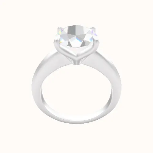 Modern Knife Edge Engagement Ring With Petal Four Prong Head