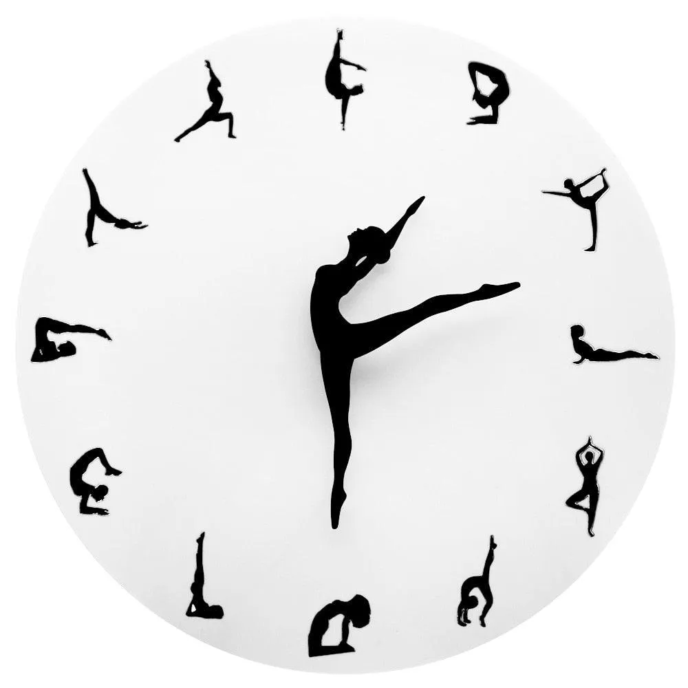 Modern Yoga Postures Wall Clock