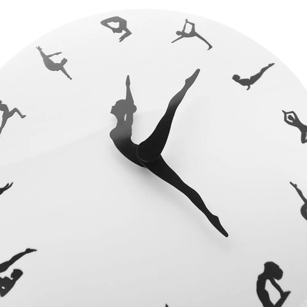 Modern Yoga Postures Wall Clock