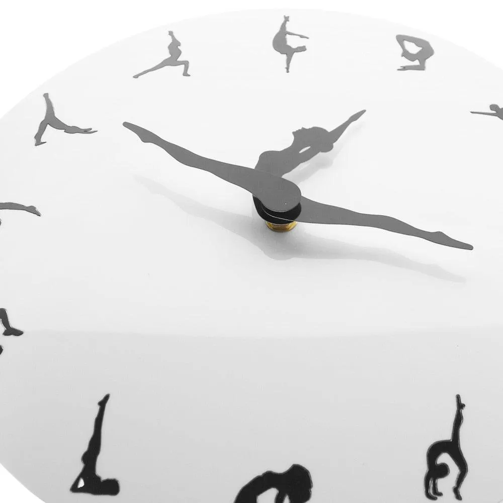 Modern Yoga Postures Wall Clock