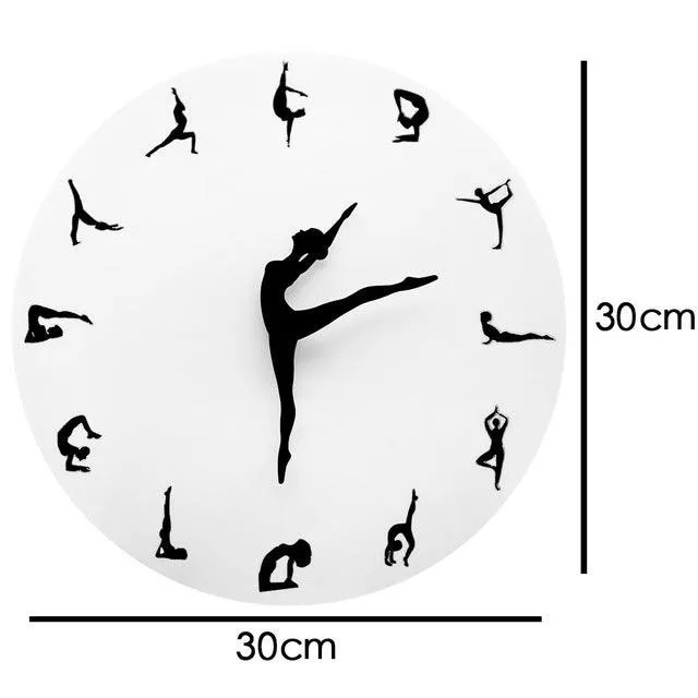 Modern Yoga Postures Wall Clock