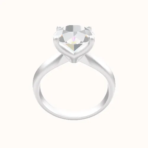 Modified Knife Edge Engagement Ring With Petal Four Prong Head