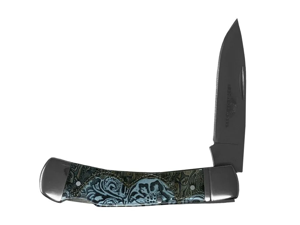 Old Ram Manual Folding Knife in Blue Floral