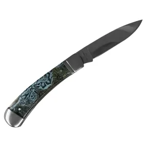 Old Ram Manual Folding Knife in Blue Floral