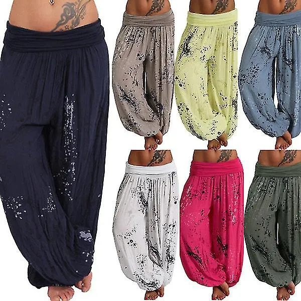 Pantalones Boho Harem para mujer Yoga Casual Baggy Hareem Pants