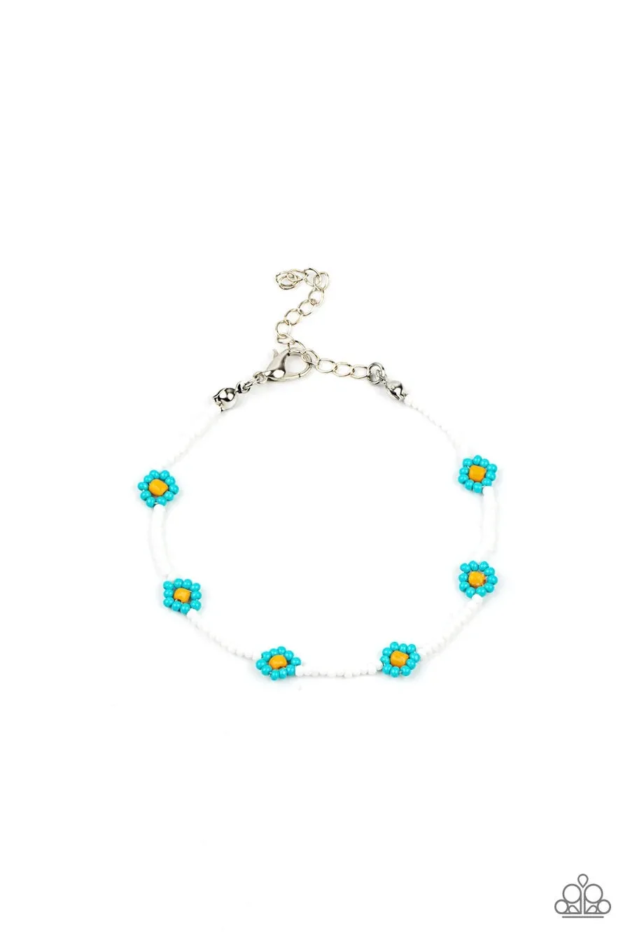 Paparazzi Camp Flower Power - Blue - Bracelet