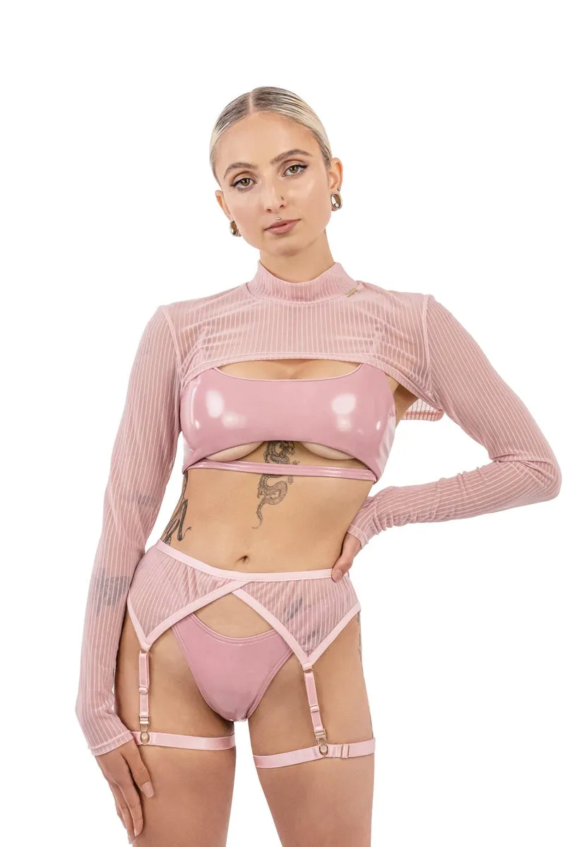 Pink See Through Garter Belt - Explicitly Seductive