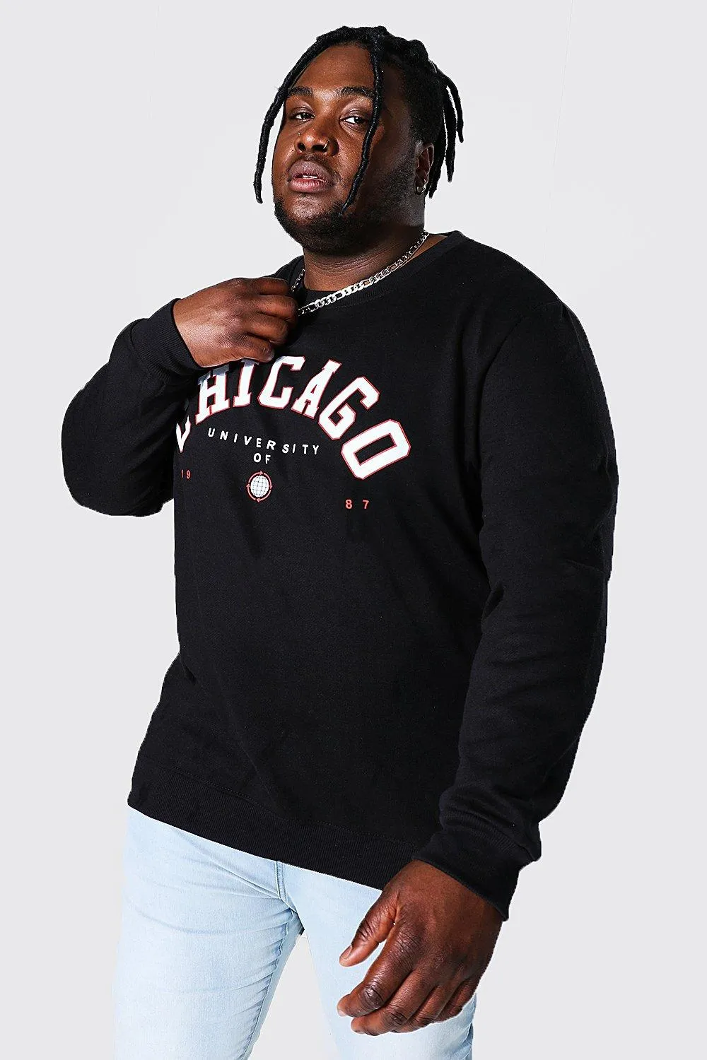 Plus Size Chicago Varsity Print Sweatshirt