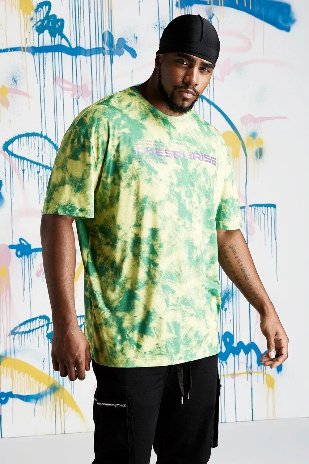 Plus Size Quavo Slogan Tie Dye T-Shirt