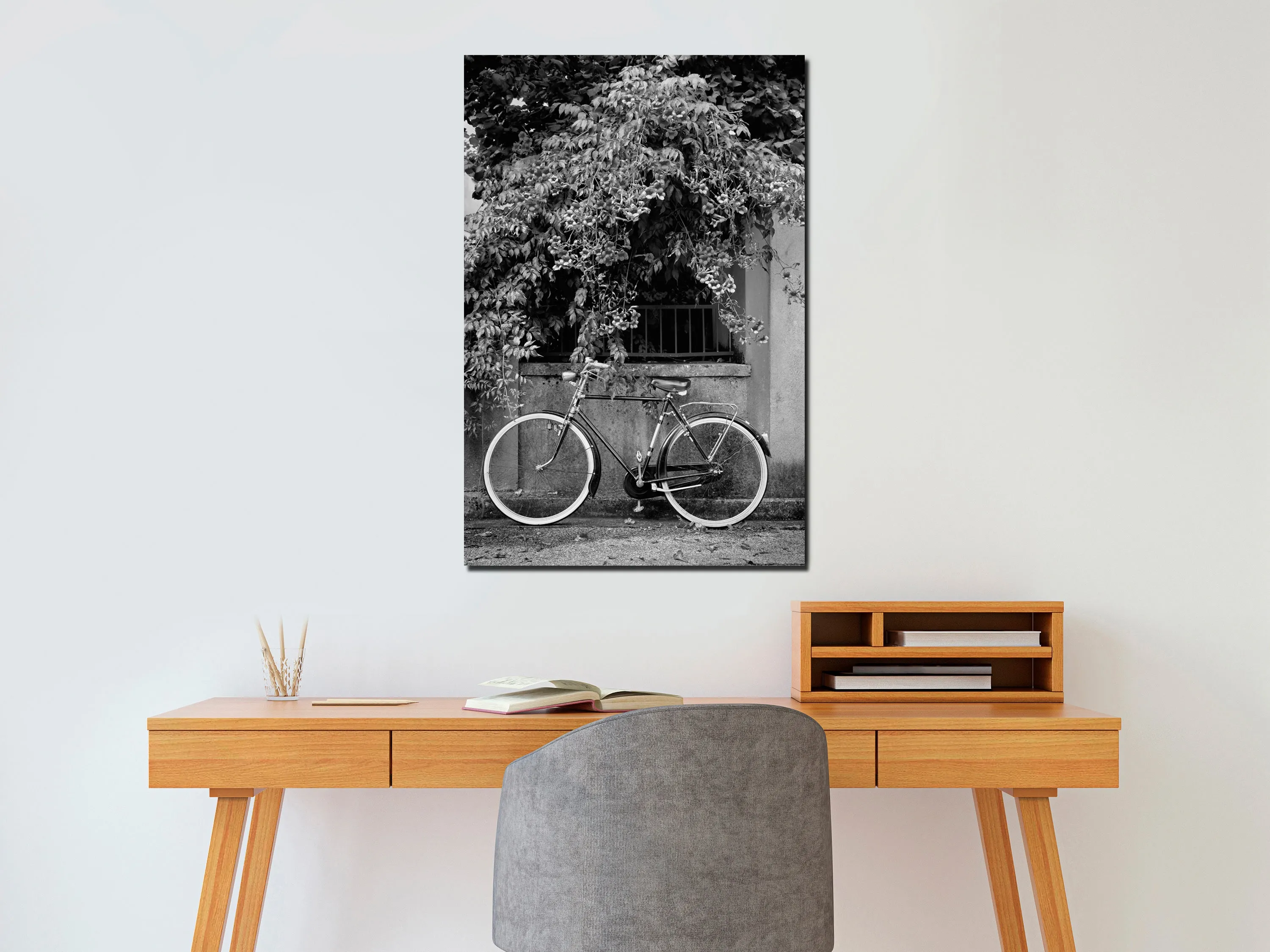 Quadro Bicycle and Flowers (1 Part) Vertical