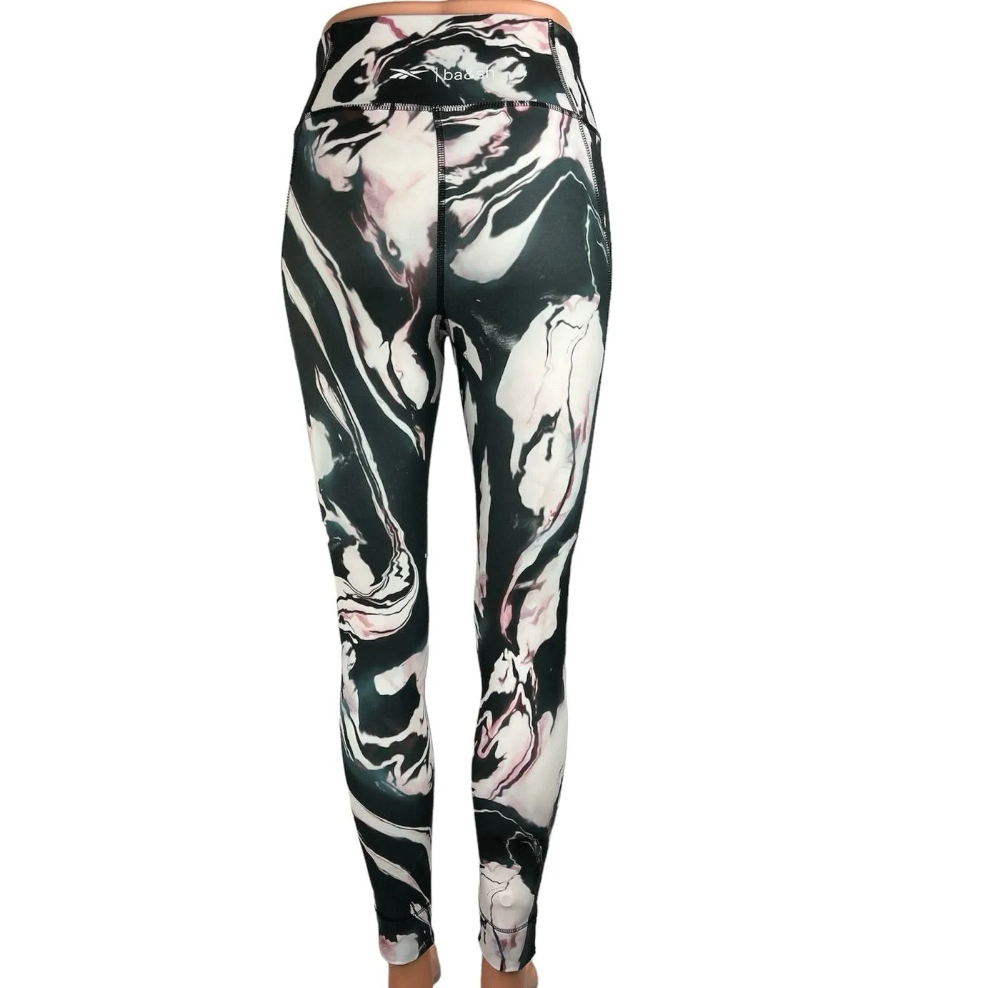 Reebok Speedwick Lux Bold Multicolor Marble Low Rise Activewear Crop Leggings XS