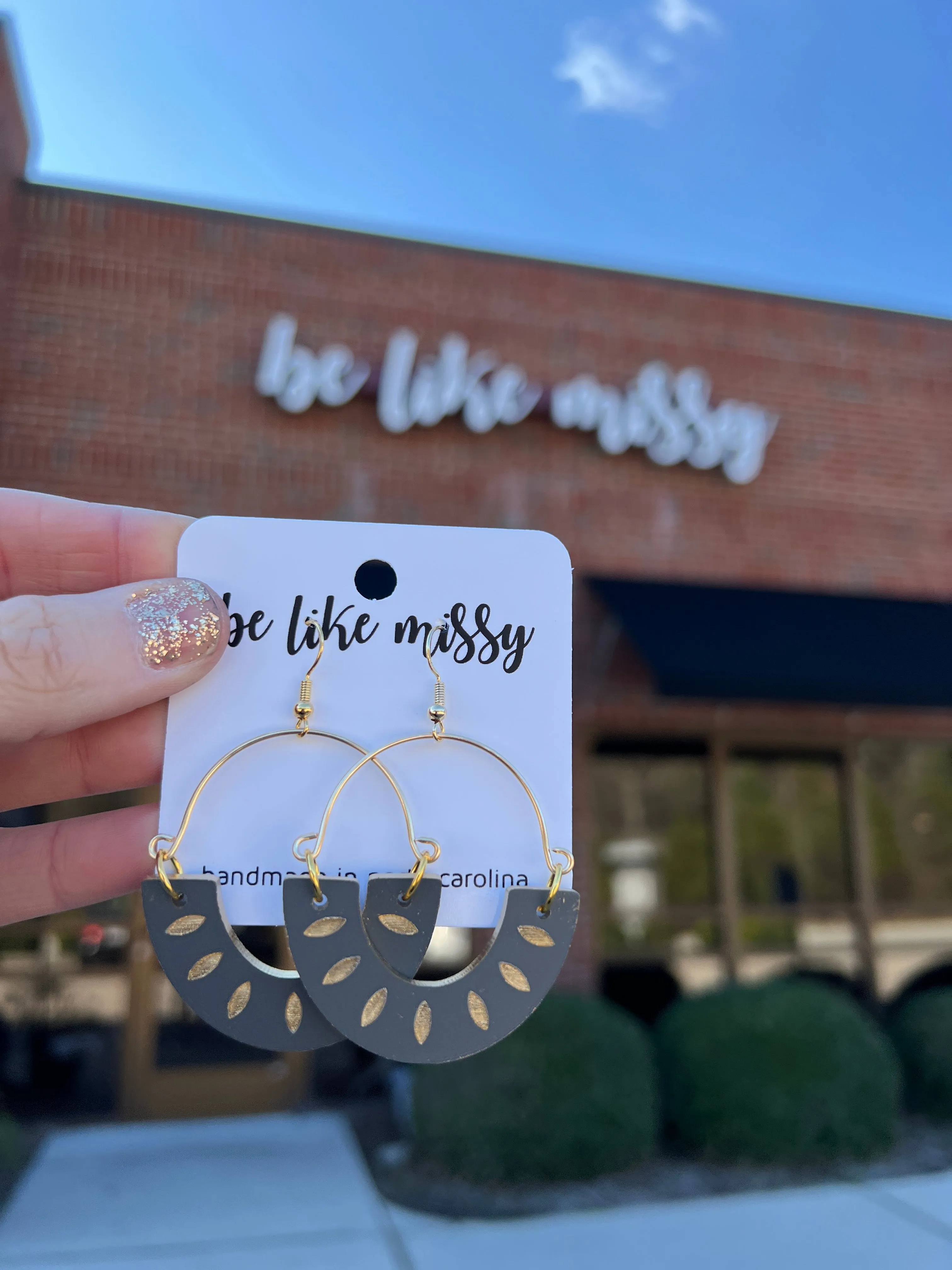 Remix Hoops - Charcoal & Gold - Acrylic Earrings