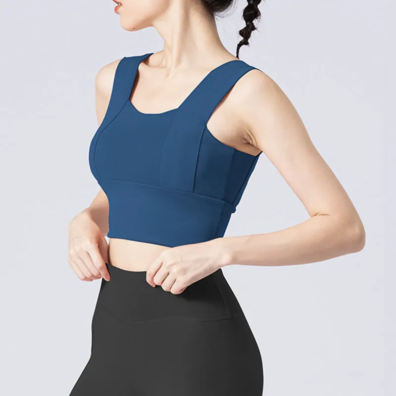 Running yoga sports bra for women, designed for shock-proof training fitness.