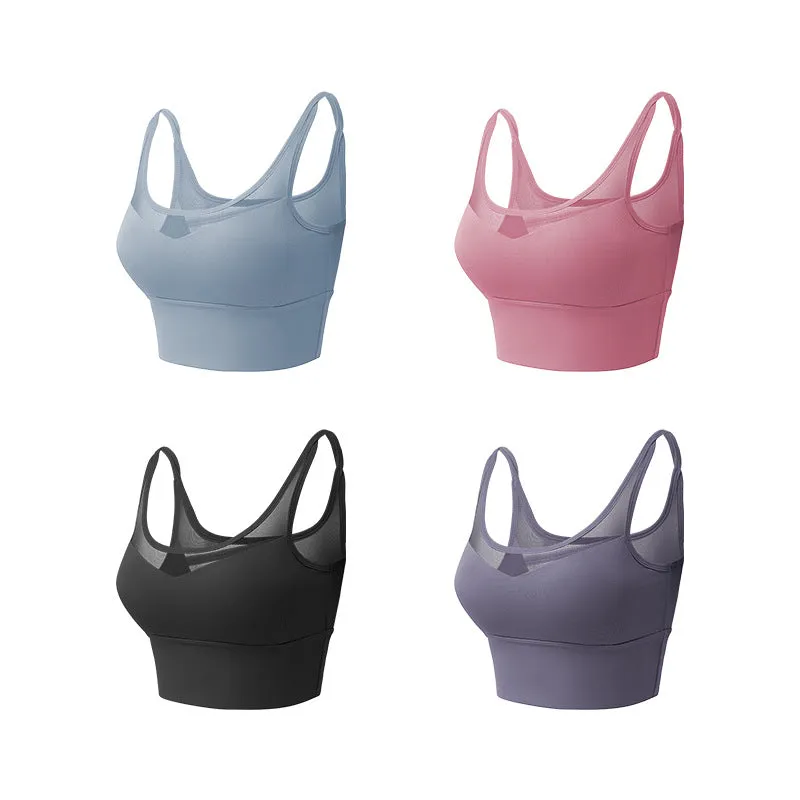 Running yoga sports bra for women, designed for shock-proof training fitness.