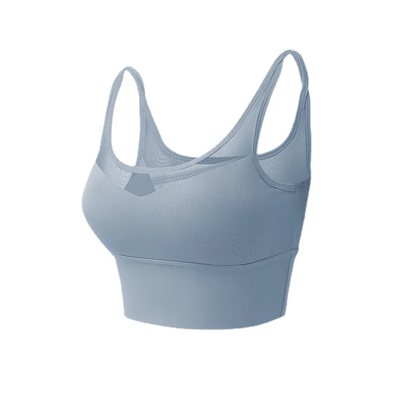 Running yoga sports bra for women, designed for shock-proof training fitness.