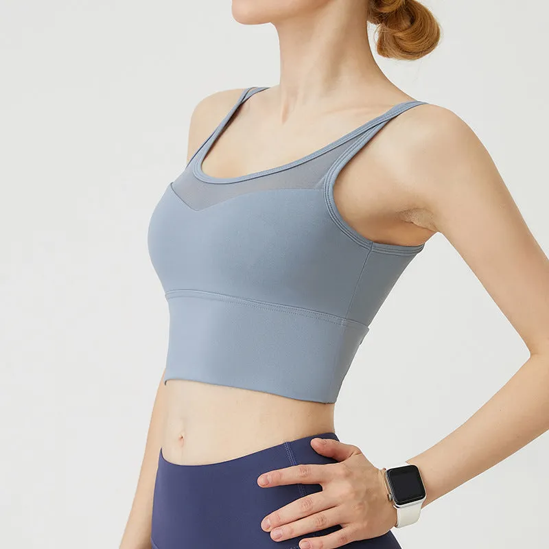 Running yoga sports bra for women, designed for shock-proof training fitness.