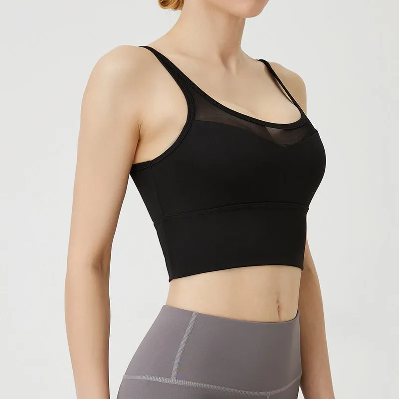 Running yoga sports bra for women, designed for shock-proof training fitness.