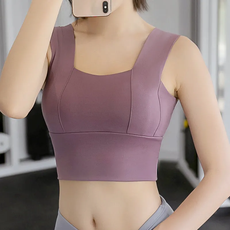 Running yoga sports bra for women, designed for shock-proof training fitness.