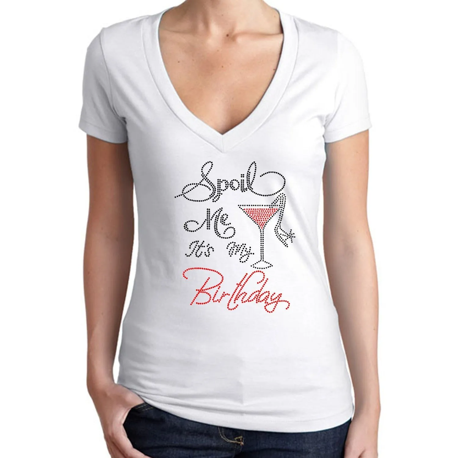 Spoil Me Its My Birthday Rhinestone T Shirt