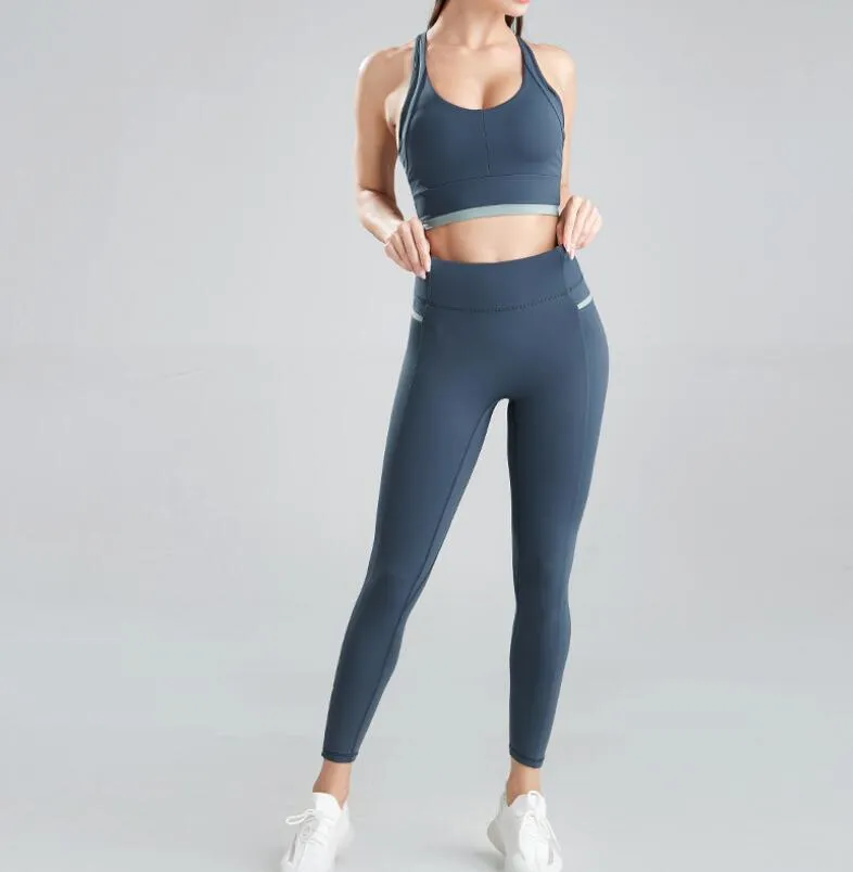 Stretch Fitness Sportswear 2-Piece Set for Yoga and Knitting Hips