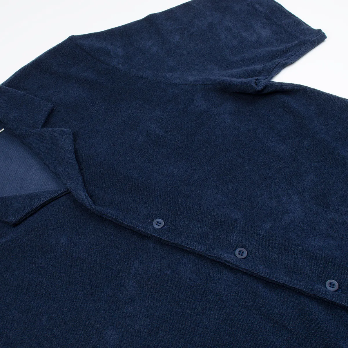 Sunspel - Towelling Camp Collar Shirt - Navy