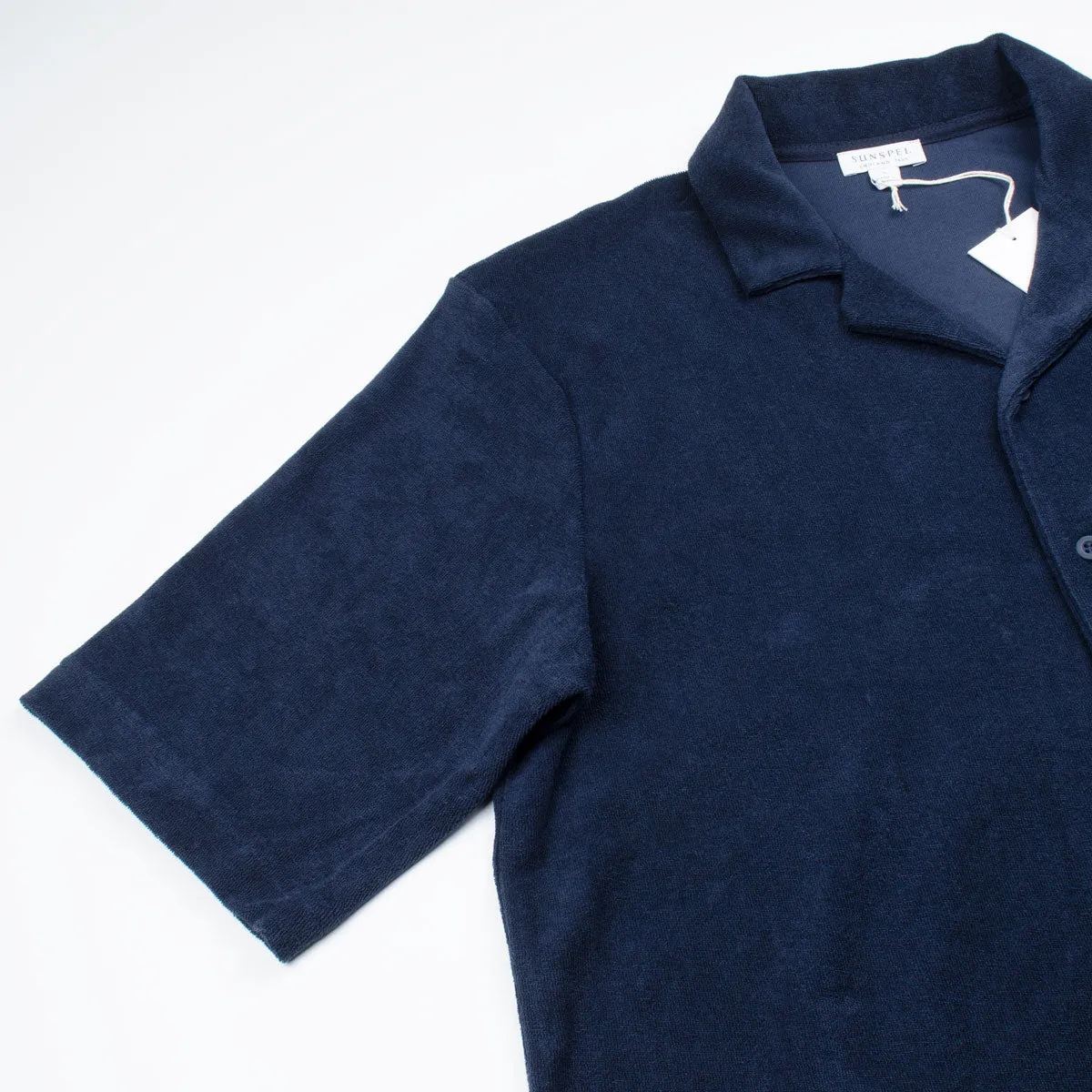 Sunspel - Towelling Camp Collar Shirt - Navy