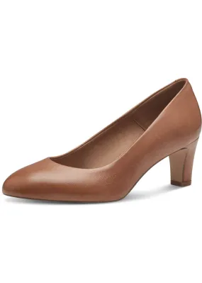 Tamaris Ruby 50's Leather Pumps Cognac