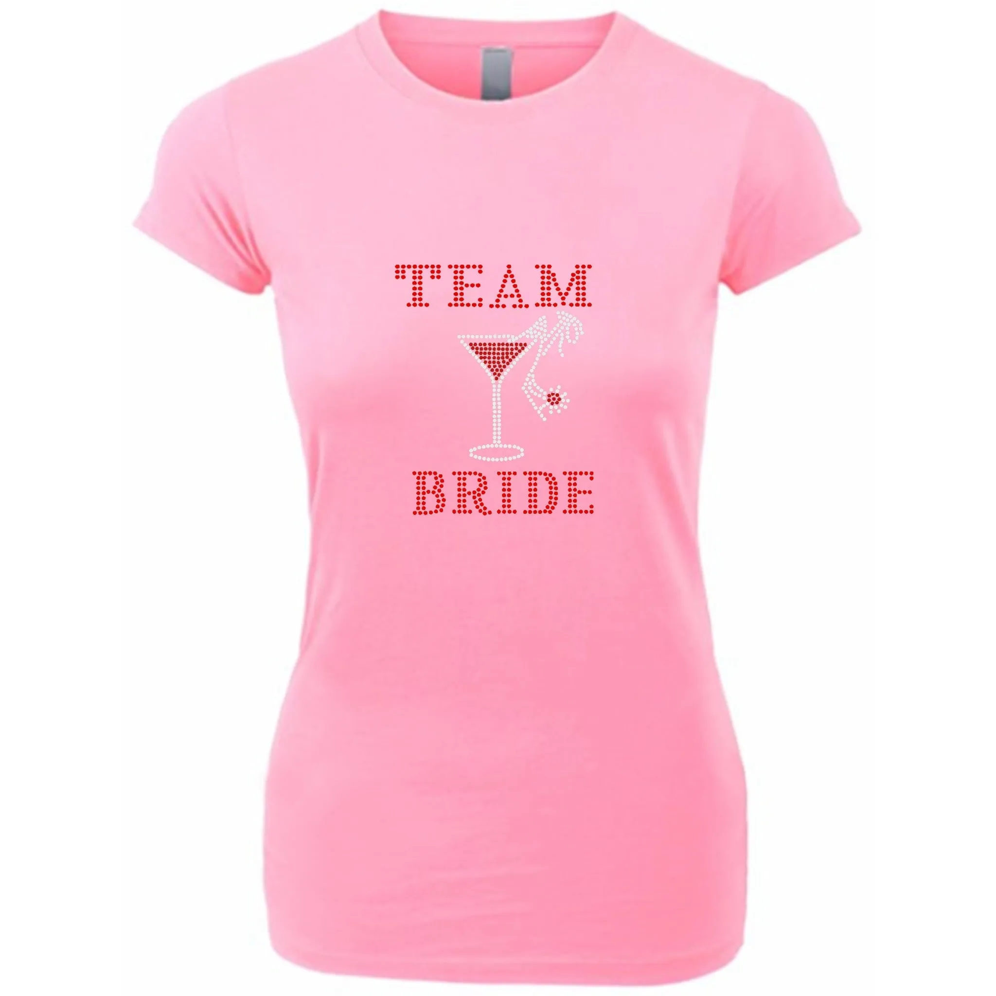 Team Bride Rhinestone Martini Glass T Shirt