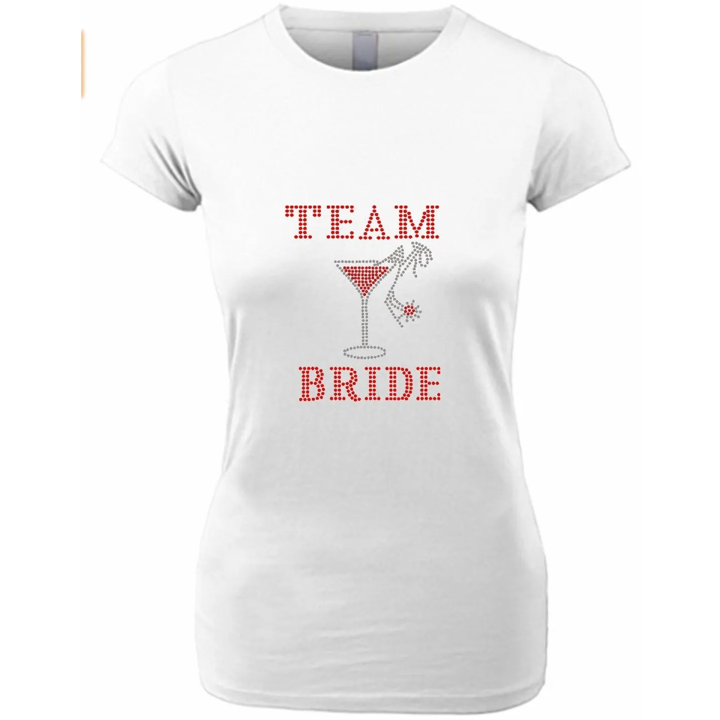 Team Bride Rhinestone Martini Glass T Shirt