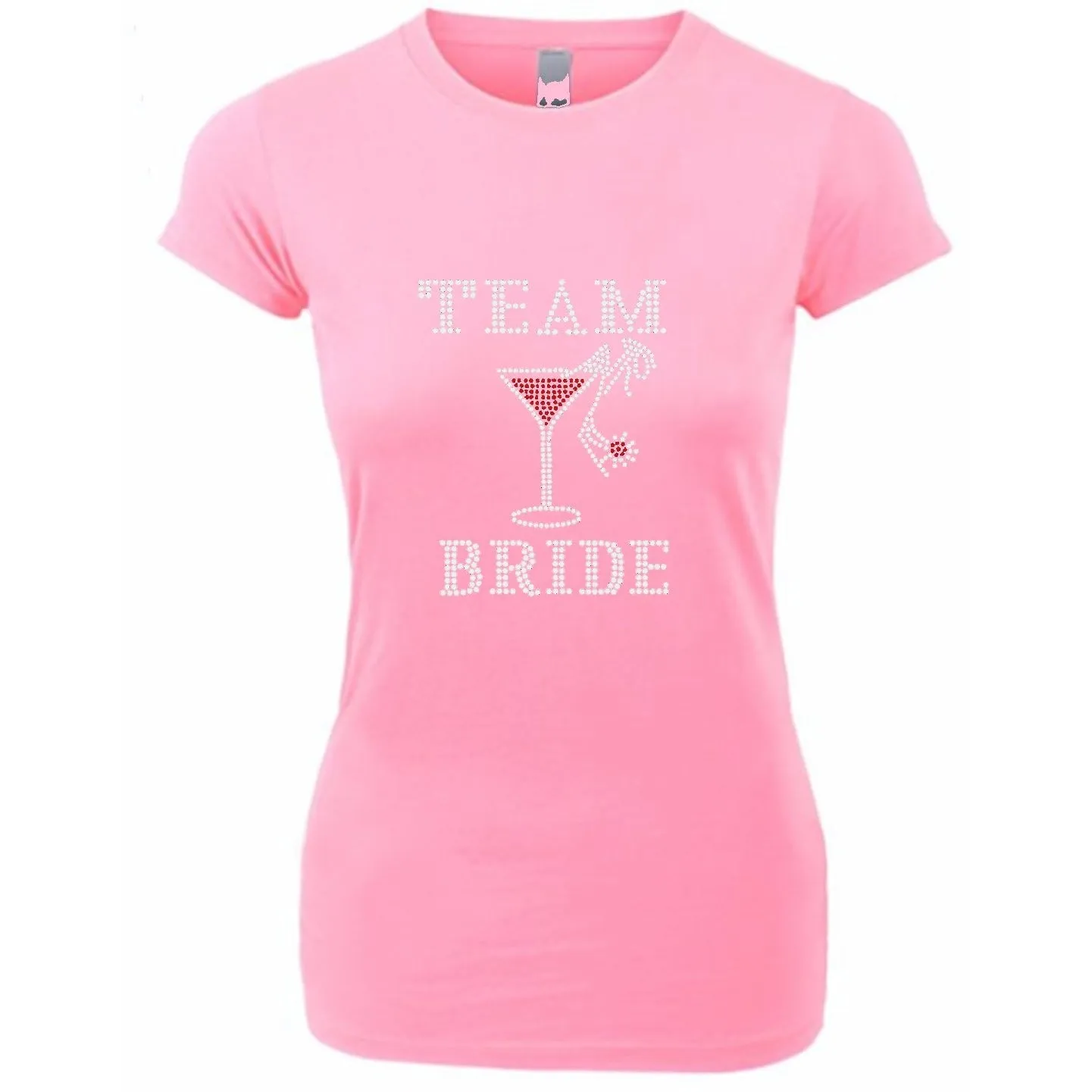 Team Bride Rhinestone Martini Glass T Shirt