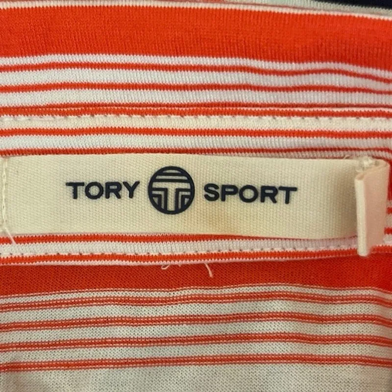 Tory Burch Sport Multicolor Striped Collared Sleeveless Activewear Yoga Shirt S