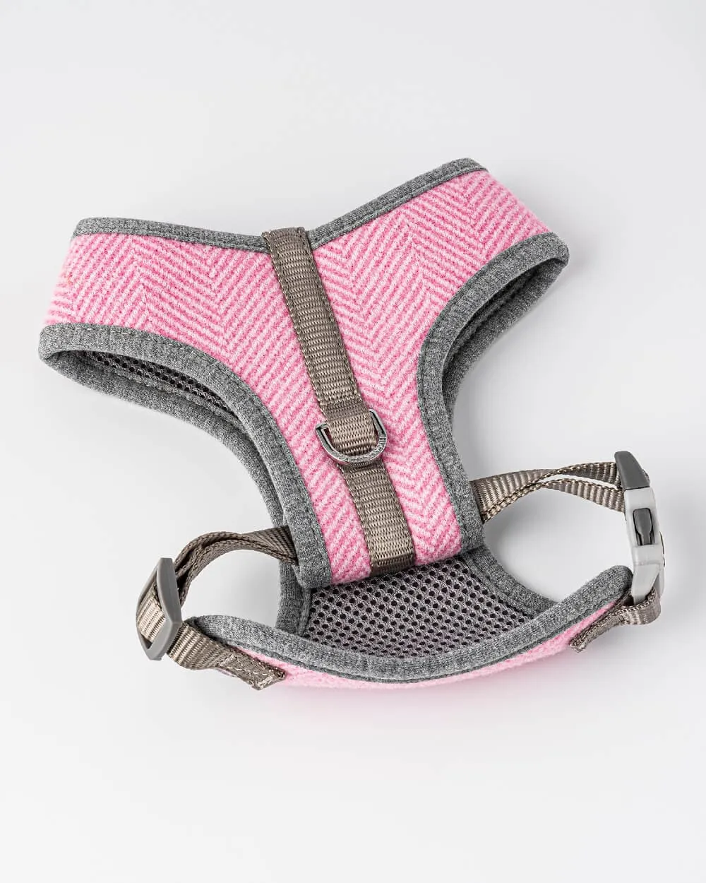 Tweed Dog Harness - Pink Herringbone