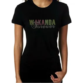 Wakanda Forever AKA Rhinestone T Shirt