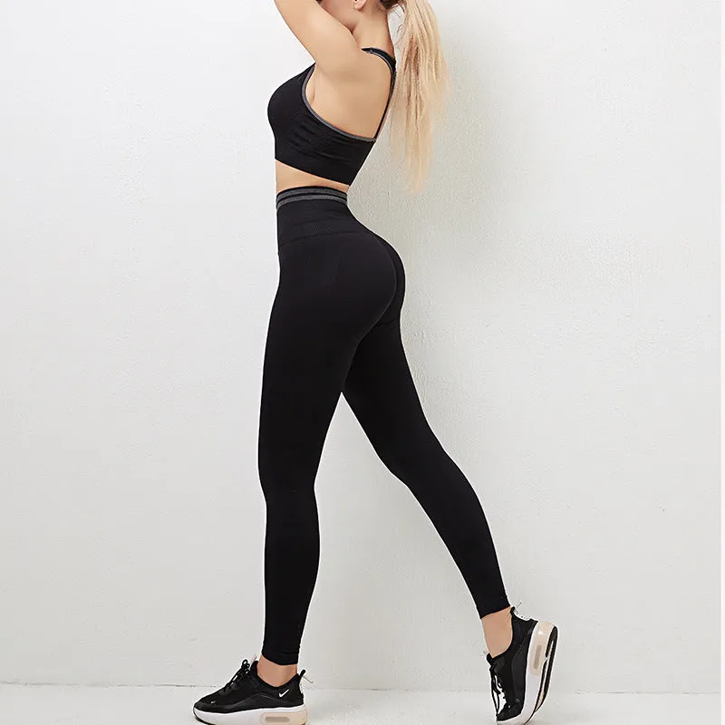 Women Workout Activewear Sports-Bra Outfit Leggings Seamless Fitness