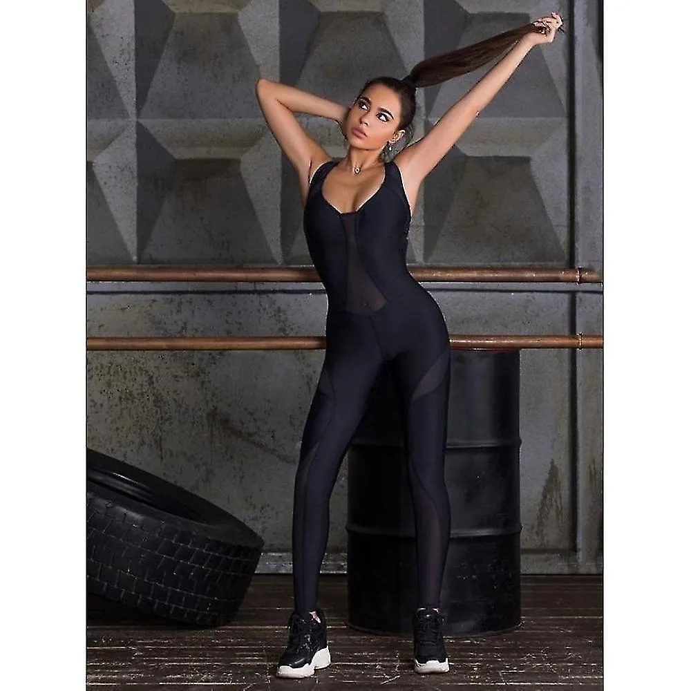 Women's Activewear Set Onesie Workout Sets Cut Out Solid Color Bodysuit Clothing Suit Black Faux Fur Yoga Fitness Running 4 