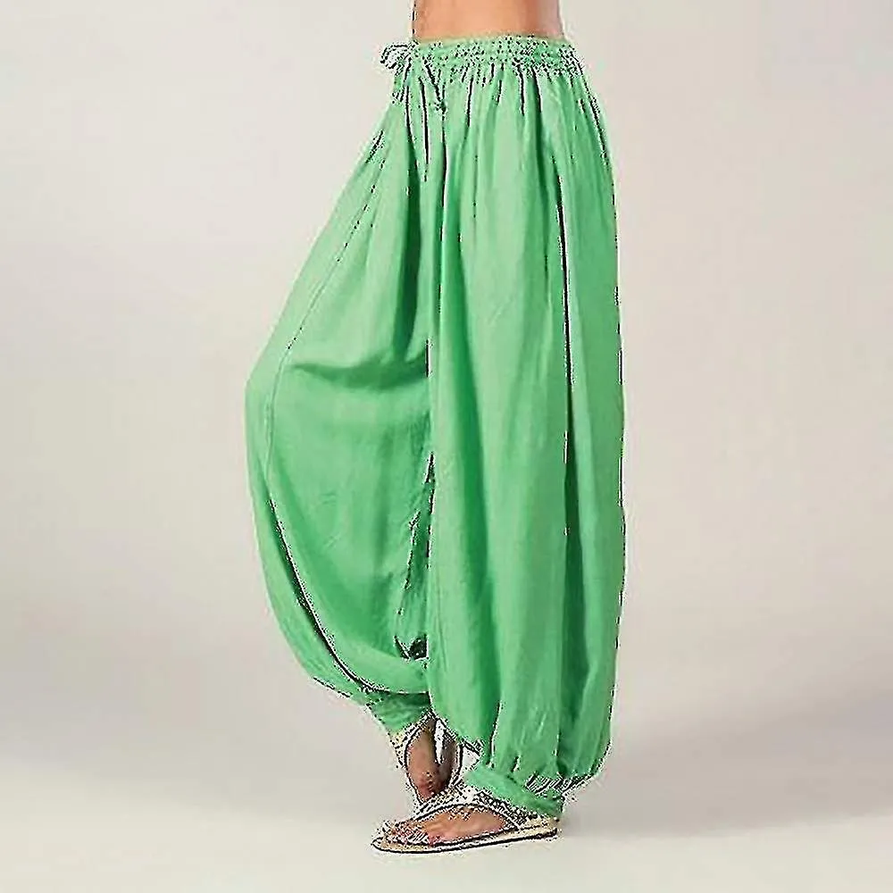 Women's Yoga Pants Drawstring Harem Baggy Zumba Belly Dance Yoga Bloomers Bottoms Green White Black Winter Sports Activewear