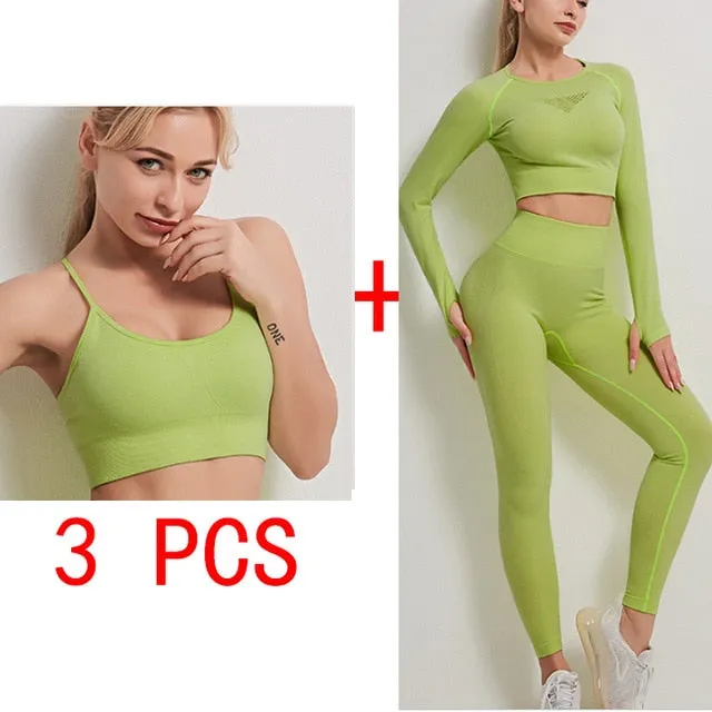 Women's Seamless Yoga Gym Fitness Workout Set