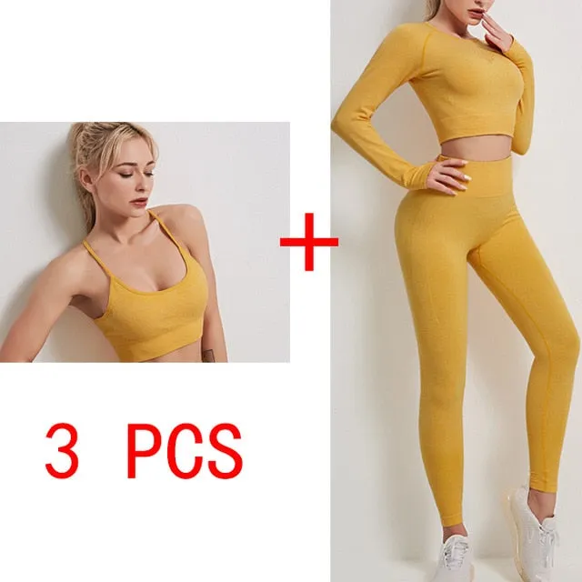 Women's Seamless Yoga Gym Fitness Workout Set