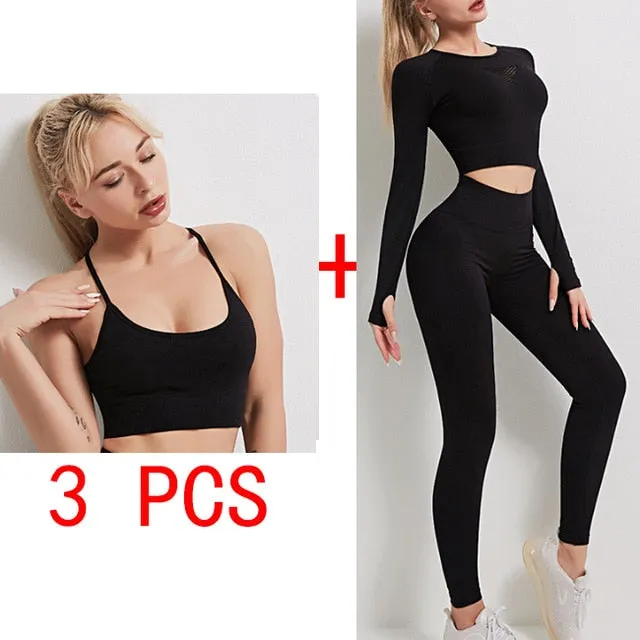 Women's Seamless Yoga Gym Fitness Workout Set