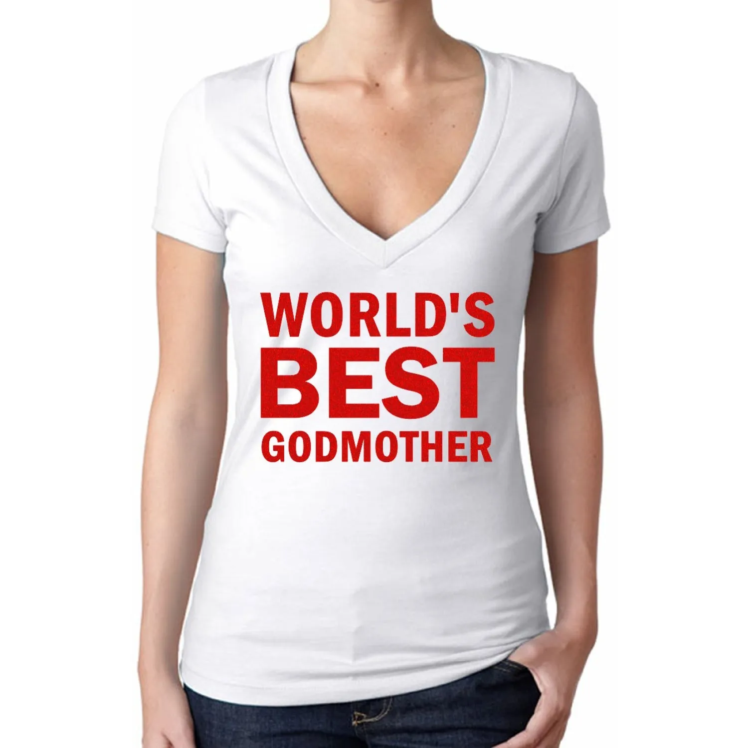 World's Best Godmother Glitter T Shirt