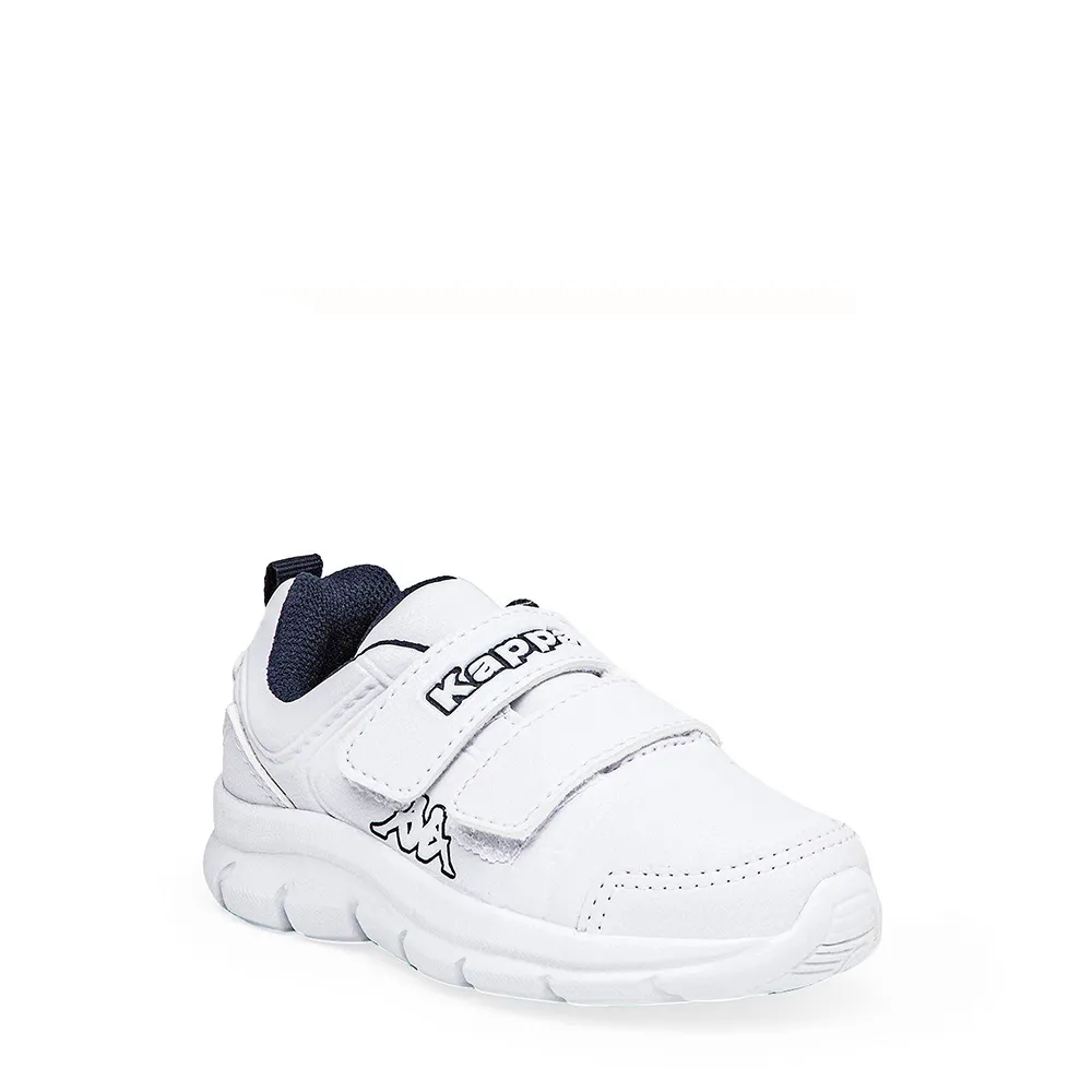 ZAPA COLEGIAL KAPPA BLANCO CON LOGO AZUL VELCRO